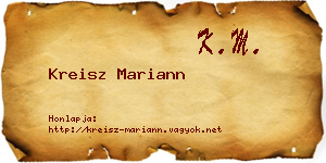 Kreisz Mariann névjegykártya